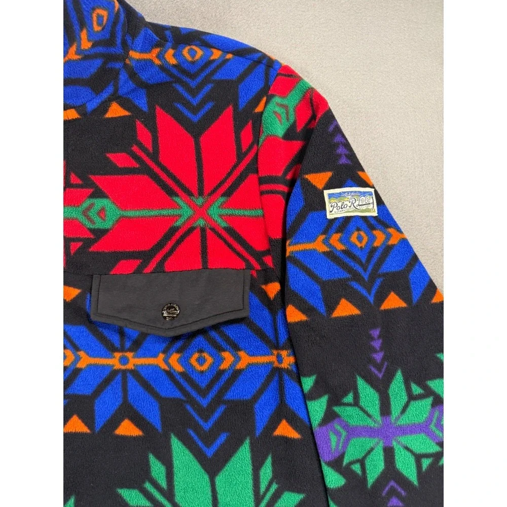 Size S - Polo Ralph Lauren Fleece Pullover multicolored geometric snowflakes